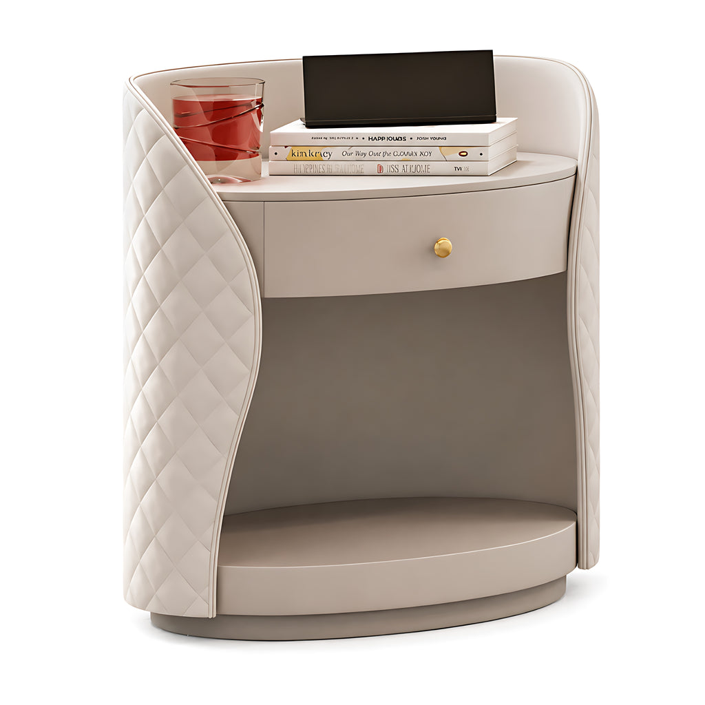Modern Set Of 2 Wooden Nightstand With Drawer / Lixra