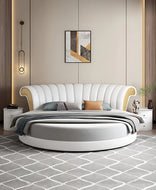 Modern Tufted Stylish Round Leather Bed / Lixra