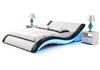 Modern Wave Design LED Leather Bed / Lixra