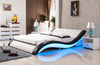 Modern Wave Design LED Leather Bed / Lixra