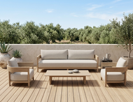Modern Wooden Fabric Upholstered Outdoor Sofa Set / Lixra