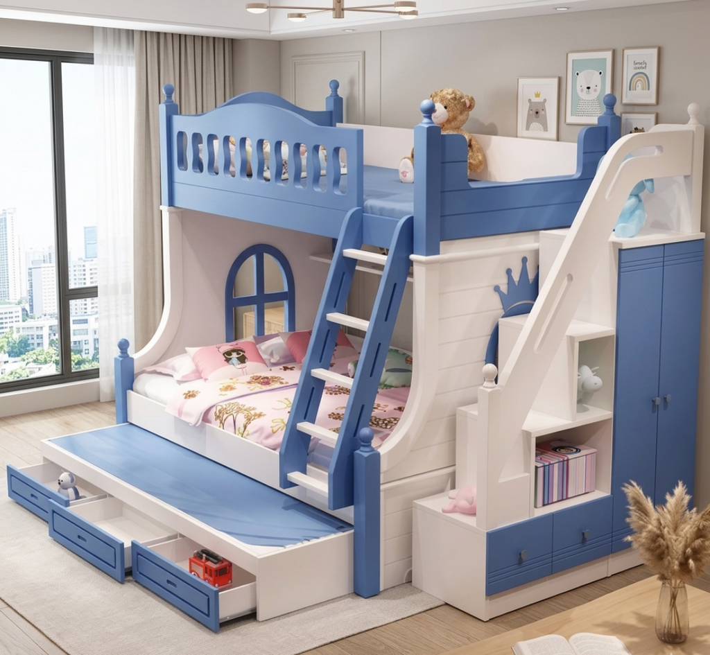Modern Wooden Kid's Bunk Bed / Lixra