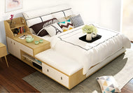Modern Wooden Leather Bed with Drawers / Lixra