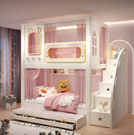 Modern Wooden Trundle Children's Bunk bed / Lixra