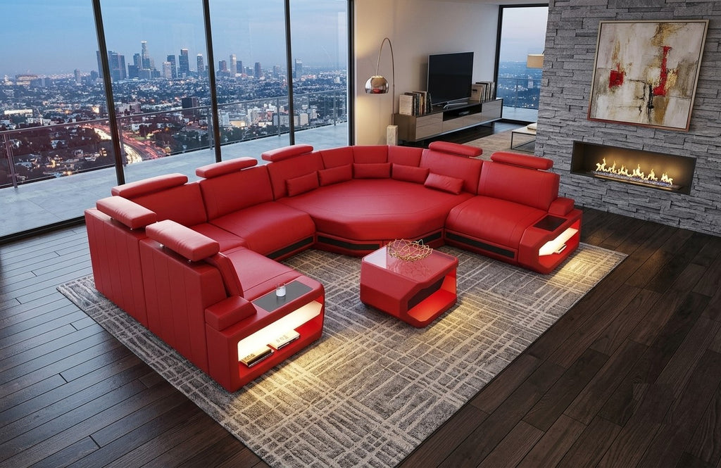Modern and Luxurious Leather Sectional Sofa / Lixra
