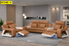 Leather Upholstery Power Recliner LED Sofa-Set / Lixra
