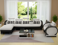 Modish And Endearing Leather Sectional Sofa / Lixra