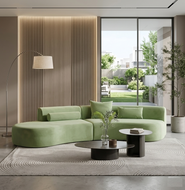 Modular Curved Velvet Fabric Sofa / Lixra