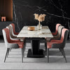 Sleek Metal And Extendable Marble Dining Set / Lixra