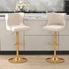 Nail-Head Velvet Upholstery Set Of 2 Barstool Chairs / Lixra