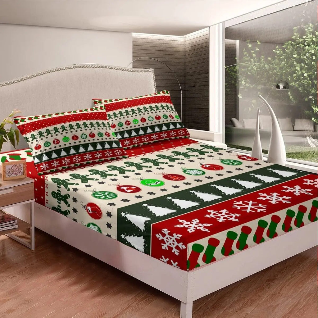 Full Size Christmas Cartoon Fitted Bedding Sets for Room Decor / Lixra