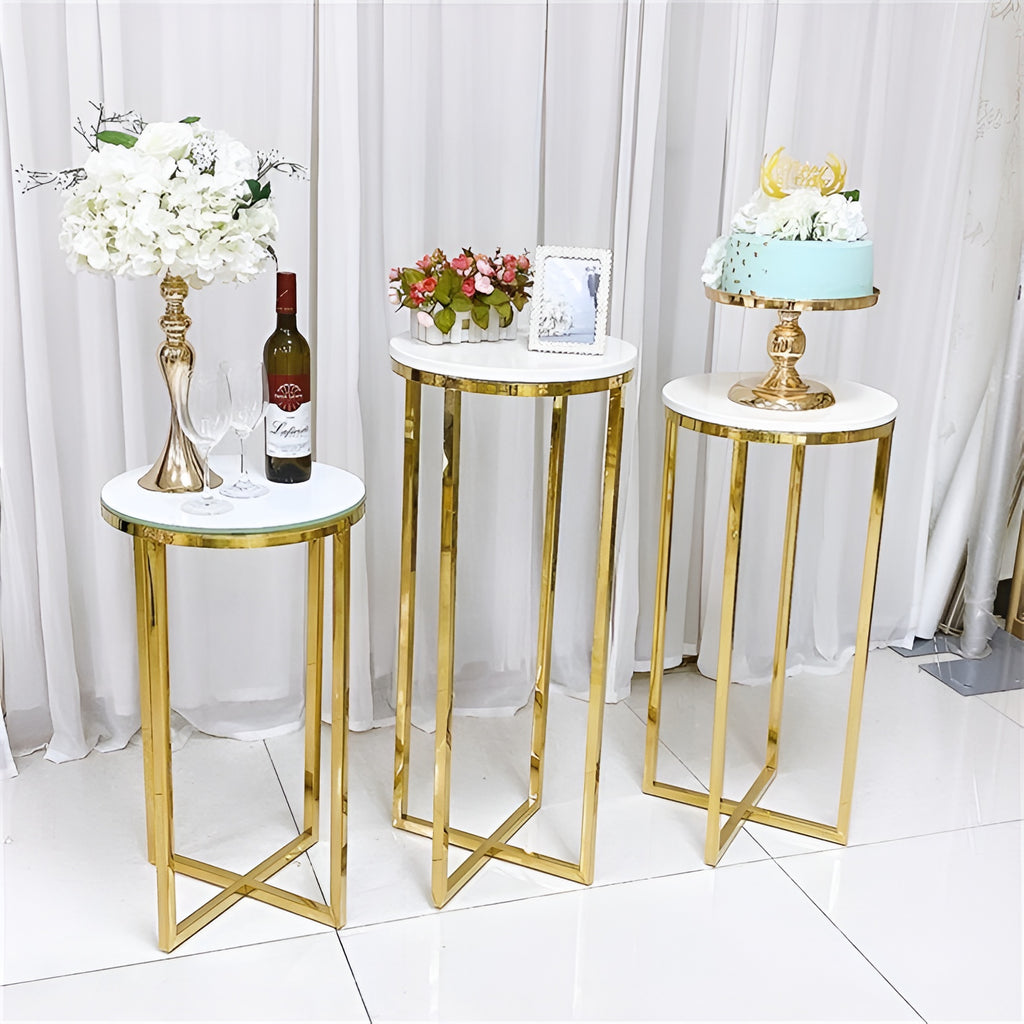 Gold Finish Metallic Pedestal Stand / Lixra