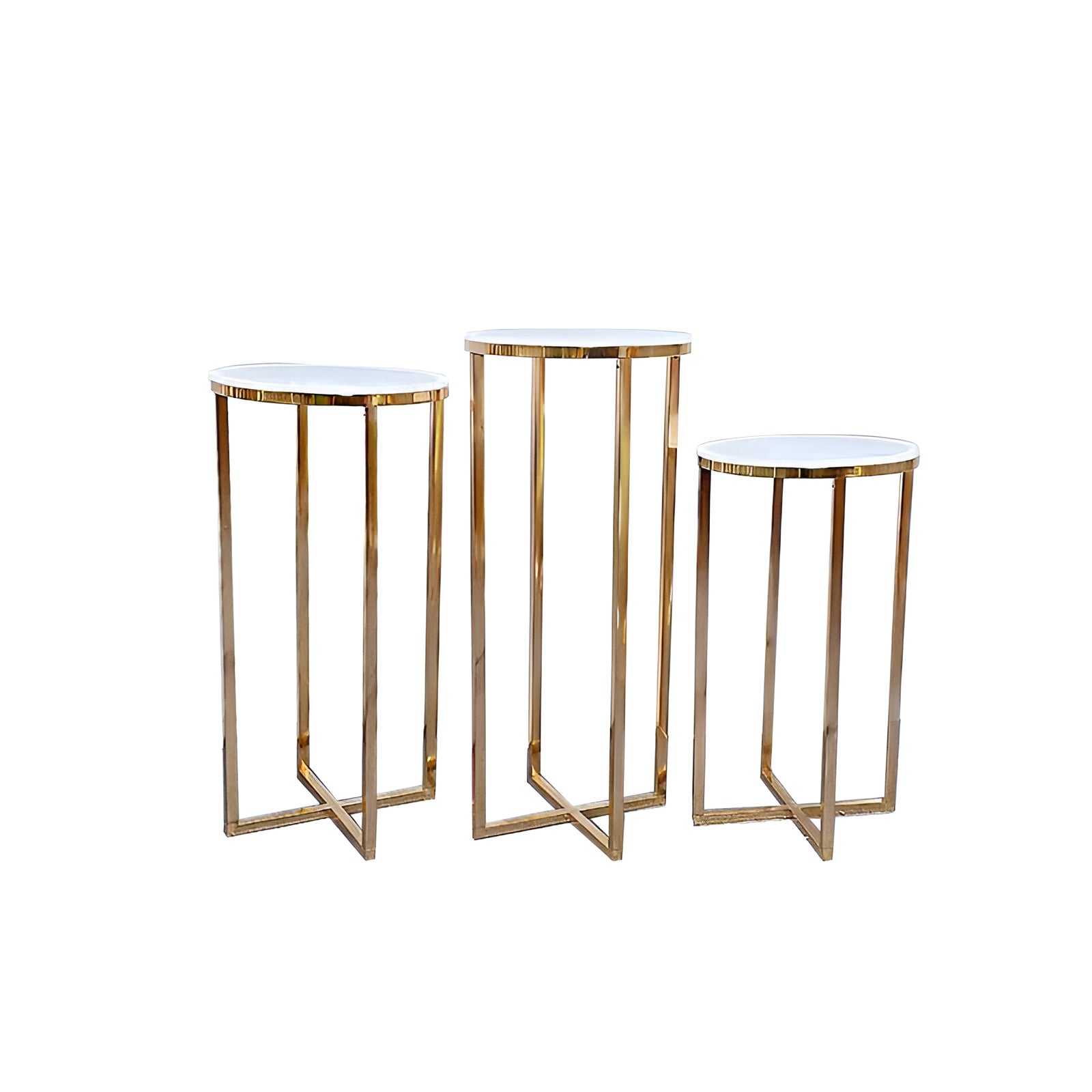 Matalic Stand Gold Finish Metallic Pedestal Stand - Lixra.com