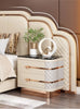 Luxurious Modern Leather Bed With Gold Accents / Lixra