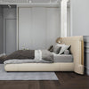Creamy White Gold Plated Leather Bed / Lixra