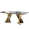 Rectangular Marble Dining Table with Golden Base / Lixra