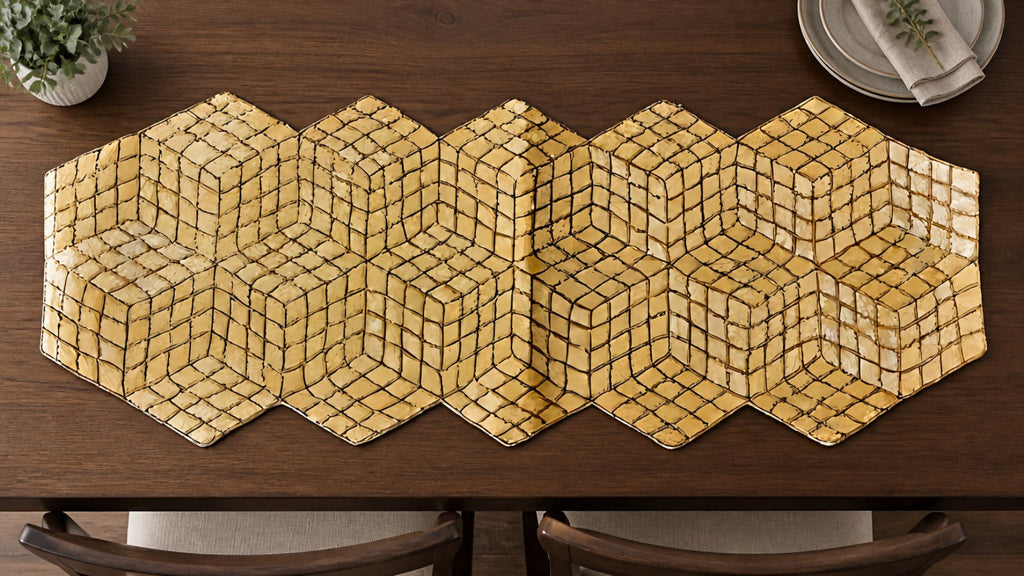 Alluring Textured Glass Beads Table Runner / lixra