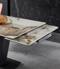 Sleek Metal And Extendable Marble Dining Set / Lixra