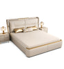 Opulent Design Golden Accented Leather Bed / Lixra