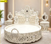 Classical Tufted European Round Leather Bed / Lixra