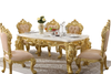 Rectangular Wooden Marble Dining Table Set with Chairs / Lixra