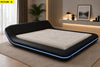 Elementary Design Leather Bed With LED Lights / Lixra