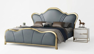 Rich Infinite Look Luxurious Leather Bed / Lixra