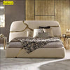 Golden Grace Luxurious Velvet Fabric Rectangular Bed / Lixra