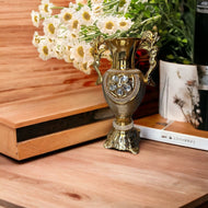 Golden Finish Trophy Style Flower Vase / Lixra