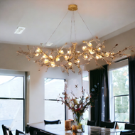 Unique Tree-Branched Copper Chandelier / Lixra