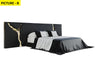 Modern Designer Fabric Bed with Gold Accents / Lixra
