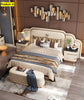 Luxurious Modern Leather Bed With Gold Accents / Lixra