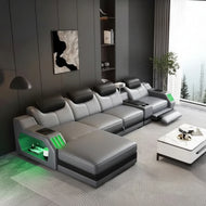 Power Recliner Sofa Bed In Leather / Lixra