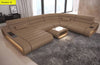 Classic And Modern Sectional Leather Sofa Set With Led Lights / Lixra