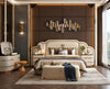 Luxurious Modern Leather Bed With Gold Accents