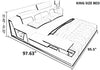 Modern Leather Bed With Adjustable Headrest