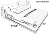 Modern Leather Bed With Adjustable Headrest