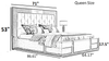 Modern Rectangular Leather Panel Bed