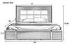 Stylish Quilted Leather Upholstered Bed with Headboard