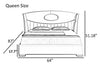 Elegant Leather Upholstered Bed with Wooden Structure