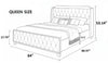 Button Tufted Design Modern Leather Bed