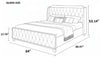 Button Tufted Design Modern Leather Bed