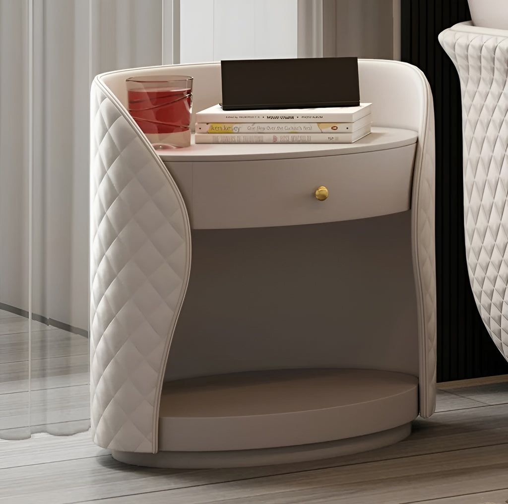Modern Set Of 2 Wooden Nightstand With Drawer / Lixra