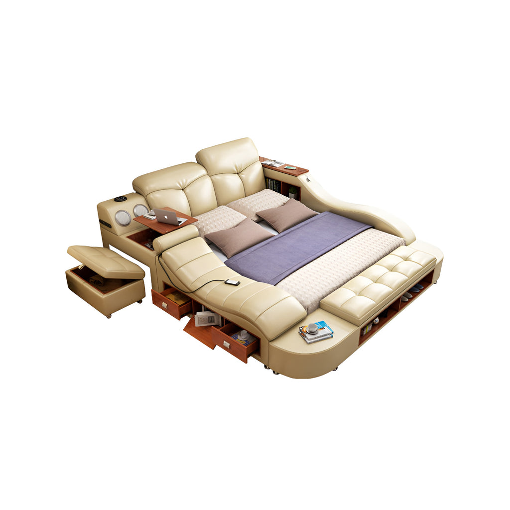 Multifunctional Style Smart Leather Massager Bed / Lixra