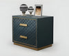 Rectangular Leather Upholstered Nightstand With 2 Drawers / Lixra
