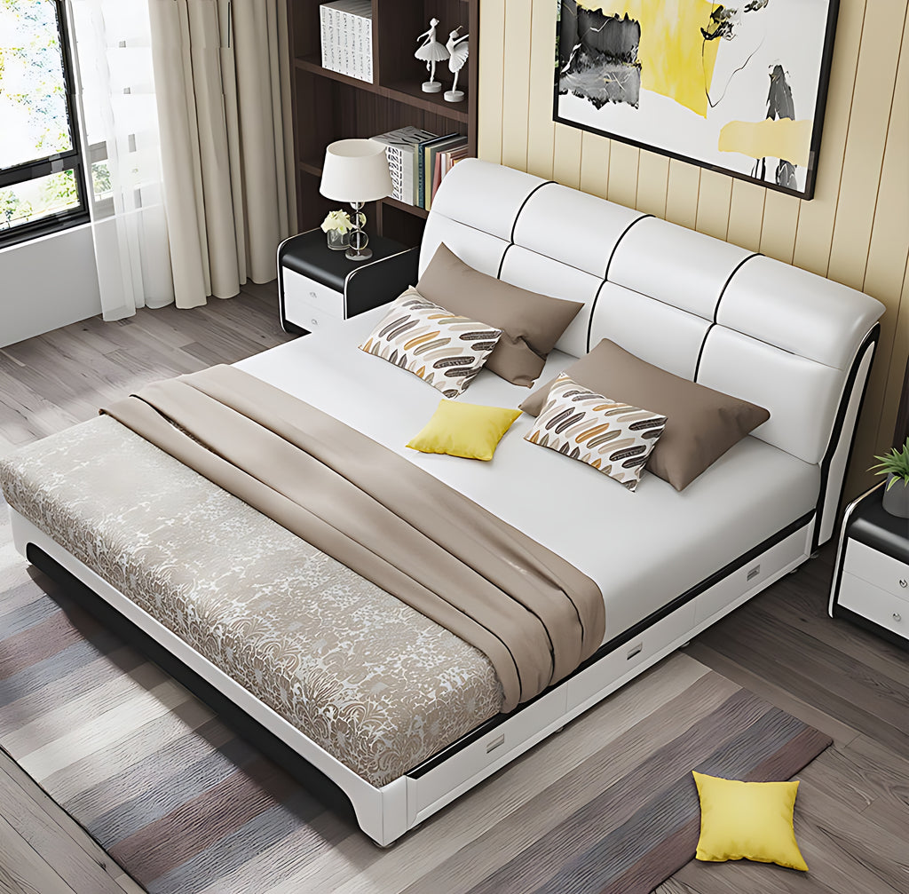 Rectangular Modern Leather Bed / Lixra