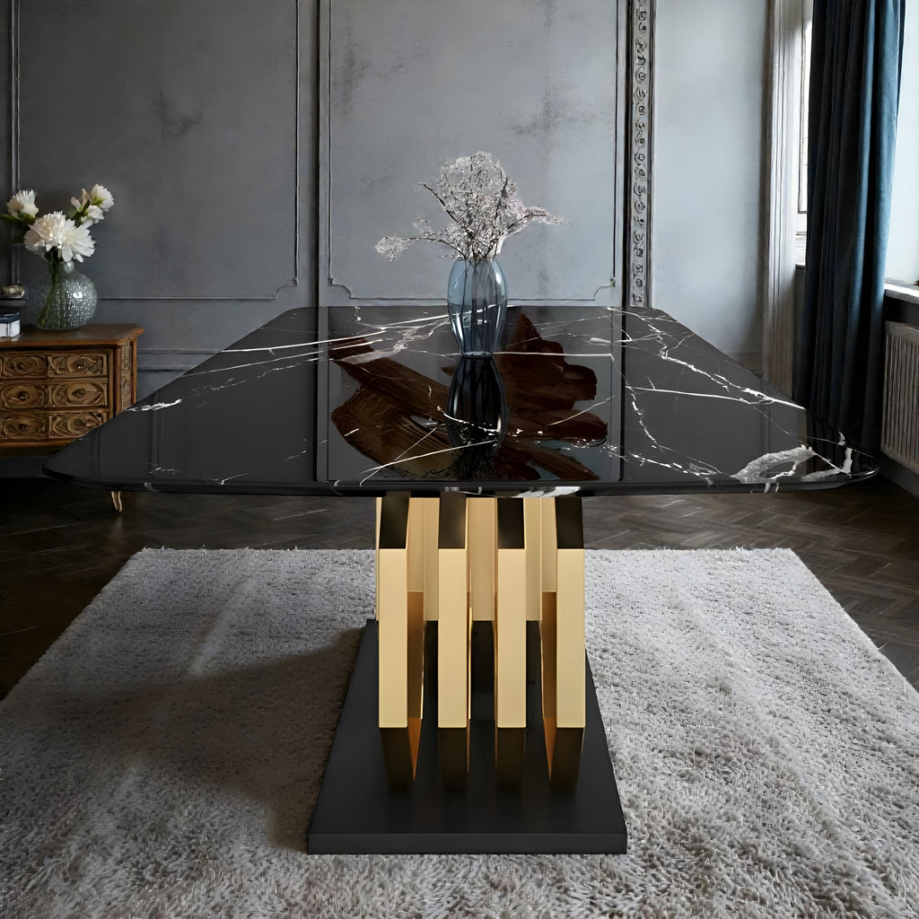 Matte Rectangular Modern Marble Dining-Table / Lixra