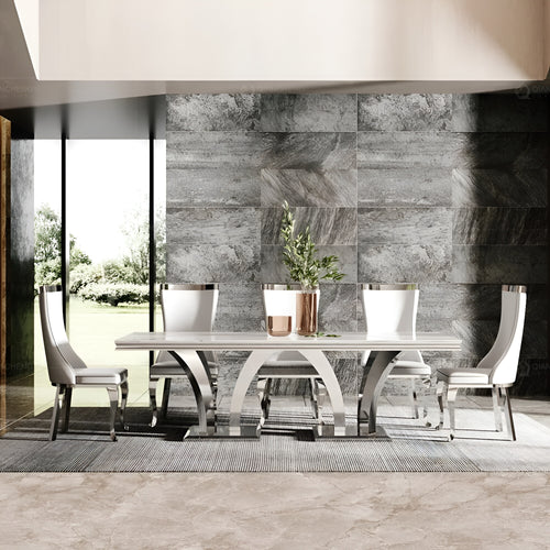 Modern Elegance Marble Dining Table Set / Lixra