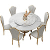 Minimized Round Marble-Top Dining Table Set / Lixra