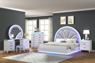 4-Piece Queen Size Wooden Vanity LED Bedroom Set / Lixra